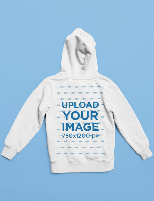 Back-View Mockup of a Hoodie Placed Against a Solid Surface