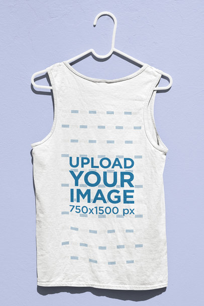 Back-View Mockup of a Tank Top Placed on a Hanger