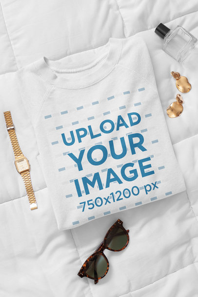 Mockup of a Sweatshirt Surrounded by Accessories of a Classy Lady 33753