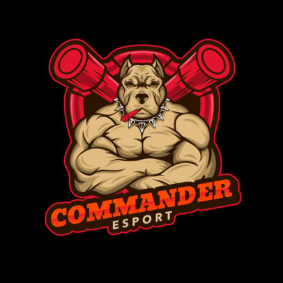 Gaming Logo Creator with a Muscular Pit Bull Character 1084b-el1