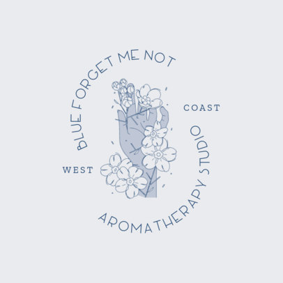 Online Logo Maker with an Illustrated Hand with Flowers