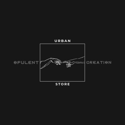 Urban Clothes Logo Template Featuring an Outline Drawing of a Piece of Art 3191h 