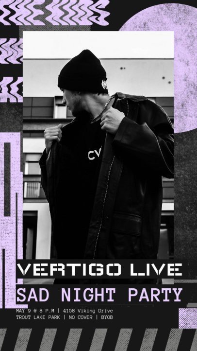 Instagram Story Generator with a Cool Background for a Night Party 2462a