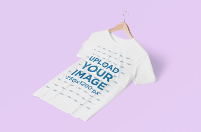 Mockup of a T-Shirt on a Hanger Featuring a Customizable Surface
