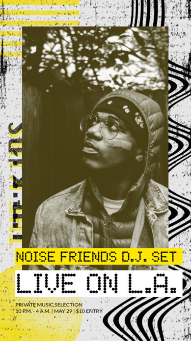 Instagram Story Template for a DJ Set Party Featuring a Rad Background