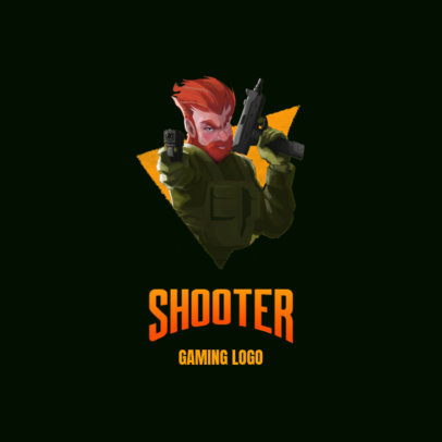 Gaming Logo Maker with an Illustration of a Character Handling UZIs 3183a