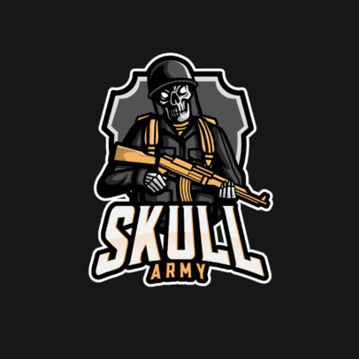 Gaming Logo Maker Featuring a Soldier Skull Character
