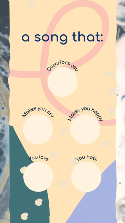 Instagram Story Generator with a Musical-Themed Bingo Card