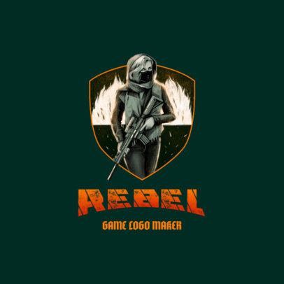Gaming Logo Creator with a Fierce Female Shooter with a Hood 3183h