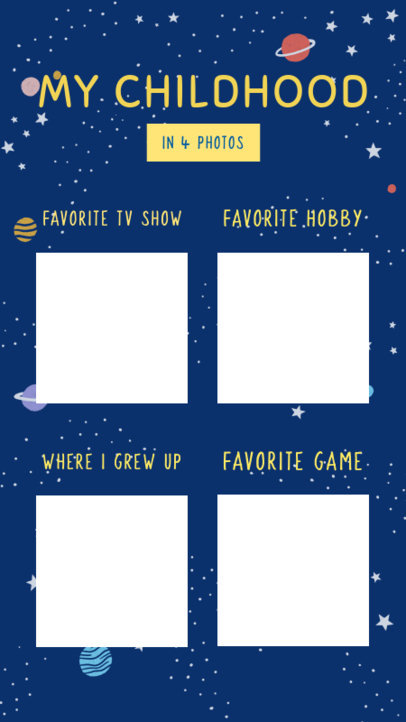 Instagram Story Creator with a Bingo Childhood Challenge