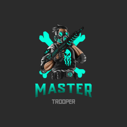 Shooting Gaming Logo Maker Featuring a Cool Character with a Gas Mask 3183i