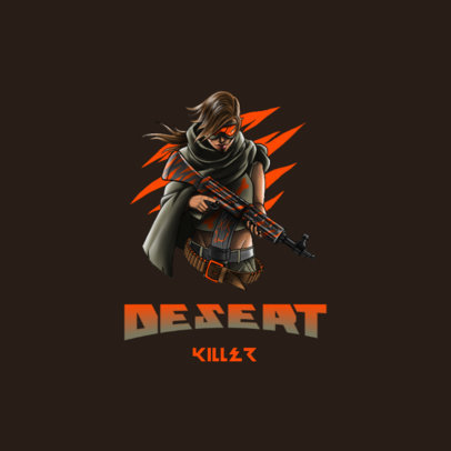 Gaming Logo Maker with a Character Holding a Camo AK-47-Looking Rifle 3183j