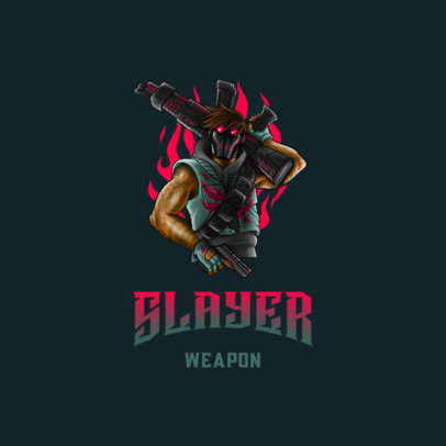 Intense Gaming Logo Creator Featuring a Heavy Armored Tattooed Man 3183k