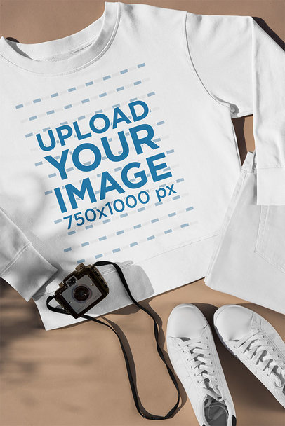 Mockup of an Outfit Featuring a Sweatshirt and a GoPro Camera 33975