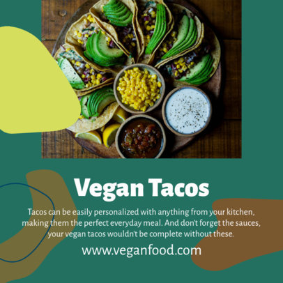 Instagram Post Template Featuring a Vegan Dish