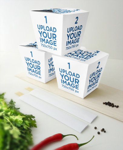 Mockup Featuring Three Piled Food Boxes 3996-el1