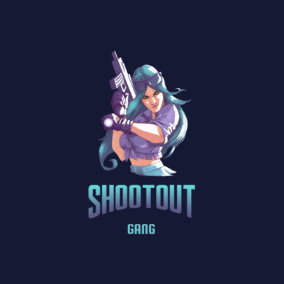 Gaming Logo Maker Featuring a Fierce Female Shooter