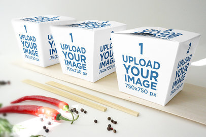 Mockup Featuring Three Food Boxes Placed by Some Spices 3997-el1