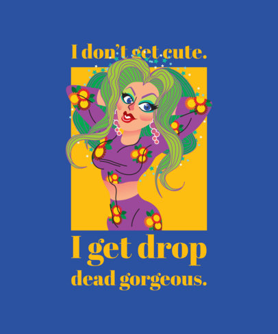 T-Shirt Design Maker Featuring Colorful Drag Queen Drawings 2481