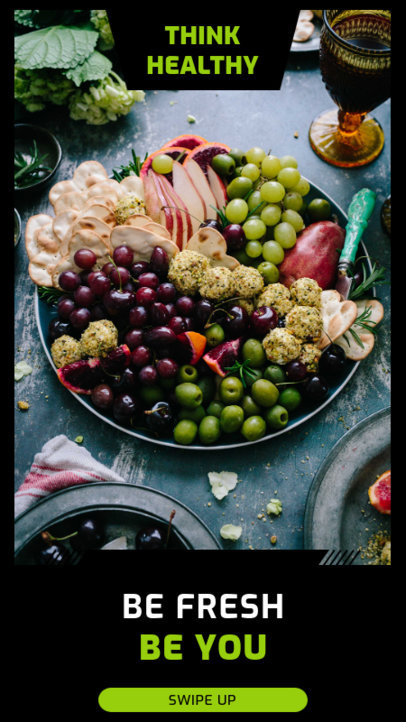 Instagram Story Design Template with Diet Tips for Self-Care