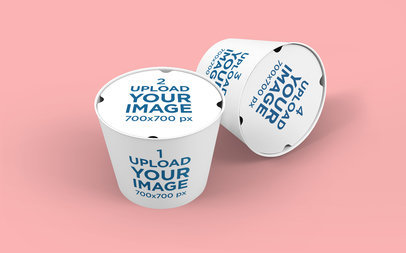 Food Delivery Mockup Featuring a Customizable Backdrop 4015-el1