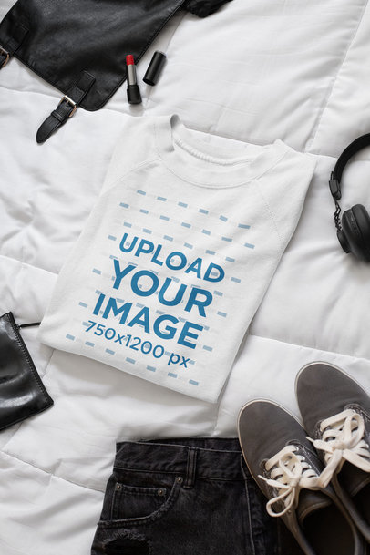 Sweatshirt Mockup Featuring a Women's Outfit