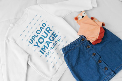 Mockup of a Crewneck Sweatshirt for Girls