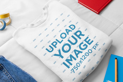 Mockup of a Folded Sweatshirt for Kids