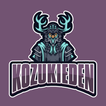 Gaming Logo Template with an Evil-Looking Samurai Character