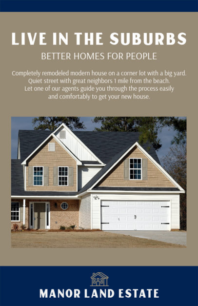 Flyer Design Maker for Real Estate Offer in the Suburbs 500d