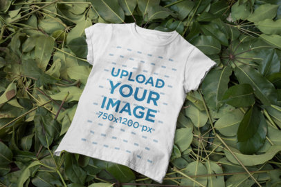 Mockup of a Women's T-Shirt Placed on a Bunch of Plants 33856