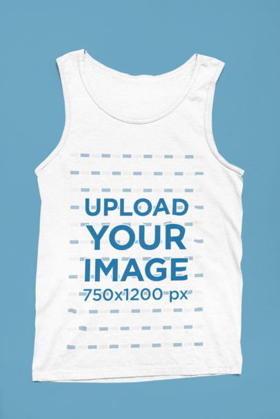 Flat Lay Mockup of a Basic Tank Top on a Flat Surface