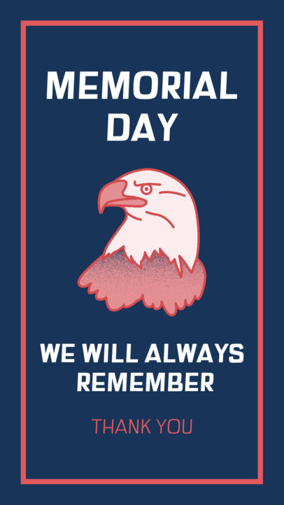 Instagram Story Maker Featuring Patriotic Graphics for a Memorial Day Remembrance 2787