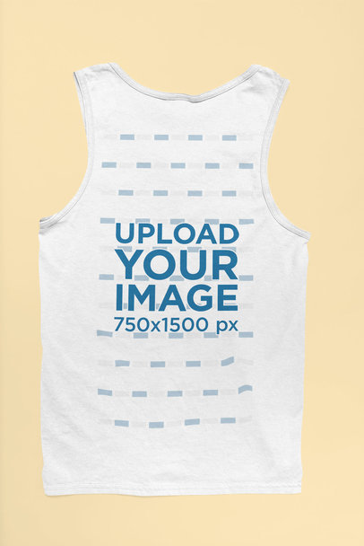 Mockup Featuring the Back of a Tank Top on a Customizable Surface