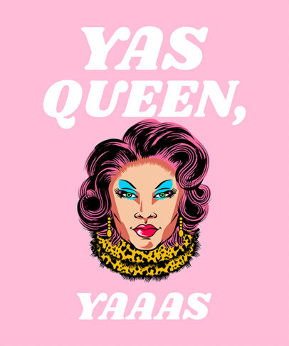 T-Shirt Design Maker Featuring Drag Queen Illustrations 2480