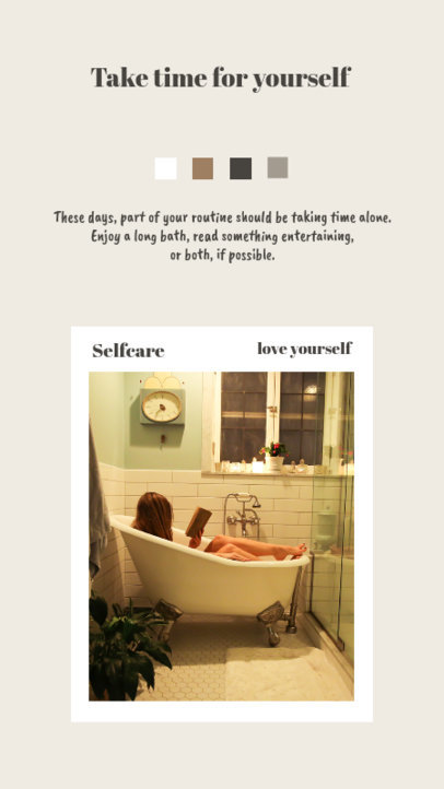 Instagram Story Template Featuring Self-care Activity Tips