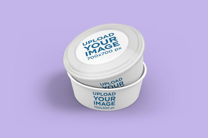 Mockup Featuring Two Stacked Food Cups Against a Plain Background 4004-el1
