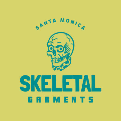 Logo Template for a Streetwear Brand Featuring a Skull Icon 