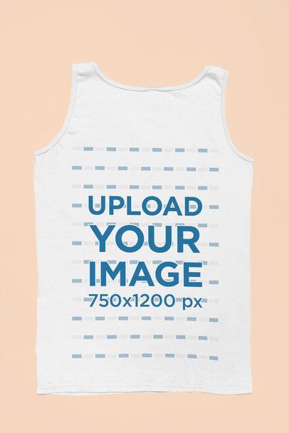 Back-View Mockup of a Tank Top Flat Laid Against a Solid Surface