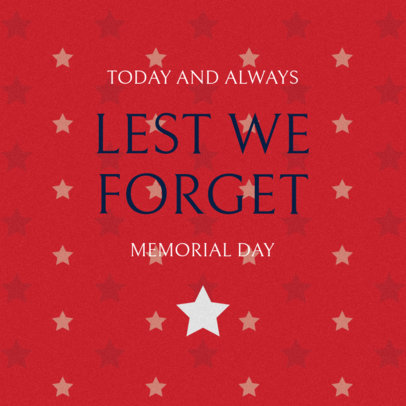 Memorial Day Facebook Post Template with a Starry Design 2486c