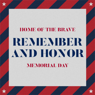 Design Template for a Memorial Day Celebration Facebook Post 2486e