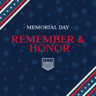 Patriotic Facebook Post Design Generator for Memorial Day Featuring a Starry Background 2486f