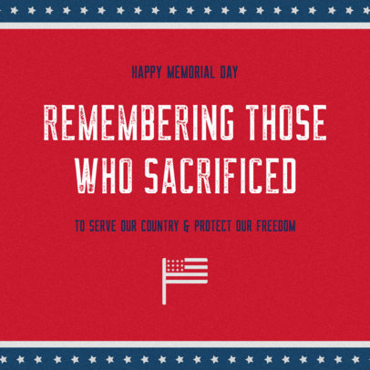 Memorial Day-Themed Facebook Post Template With an American Flag Icon 2486g