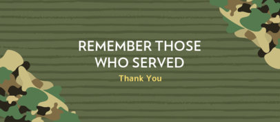 Facebook Cover Template for Memorial Day with Camo Graphics 2487g