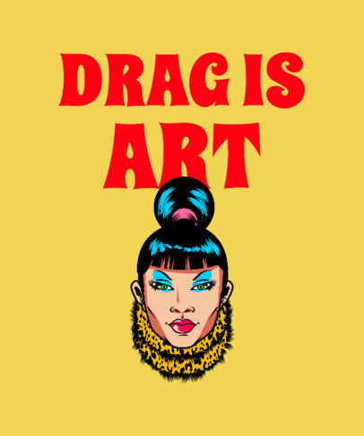 T-Shirt Design Maker Featuring a Drag Queen with Bangs 2480e