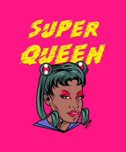 T-Shirt Design Maker Featuring a Drag Queen with an Audacious Look 2480f