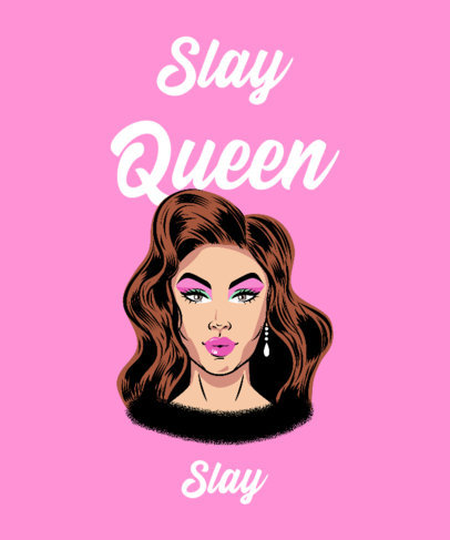 T-Shirt Design Generator Featuring a Flawless Drag Queen Face 2480b
