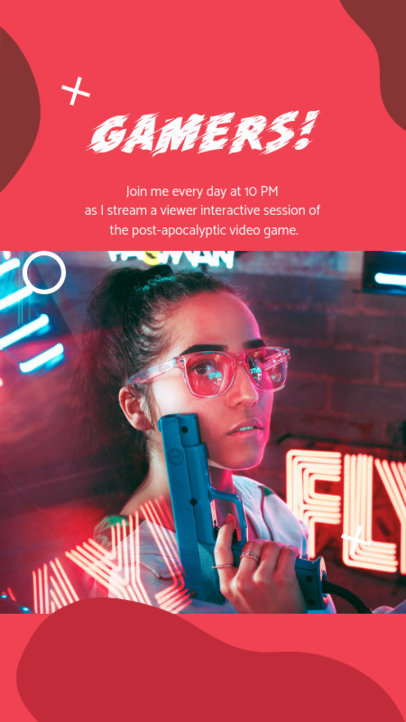 Instagram Story Template for a Live Streaming of a Gaming Fanatic