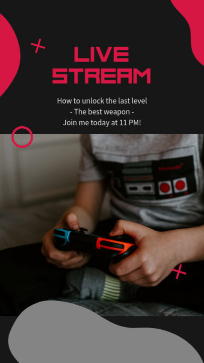 Instagram Story for a Gamer's Live Streaming Announcement