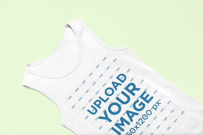 Mockup of a Kids' Tank Top Lying in an Angled Position 33705